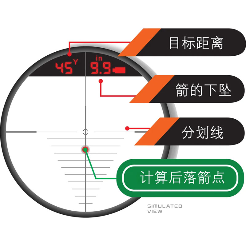 NEWCOM纽科姆DN-432弓弩激光测距瞄准镜 带落差补偿4x32LRF - 图片 2